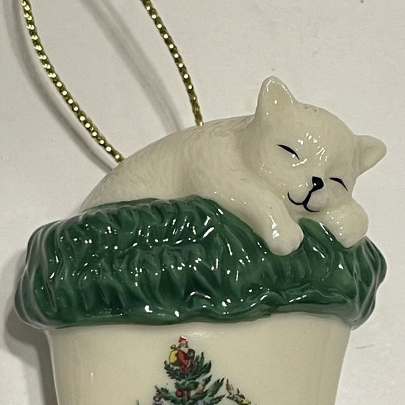 Spode Holiday Spode Ceramic Christmas Tree Ornament Kitten Stocking